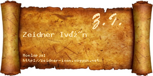 Zeidner Iván névjegykártya